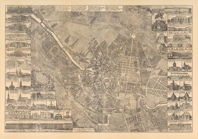 Map of Berlin showing buildings of interest by Johann David Schleuen